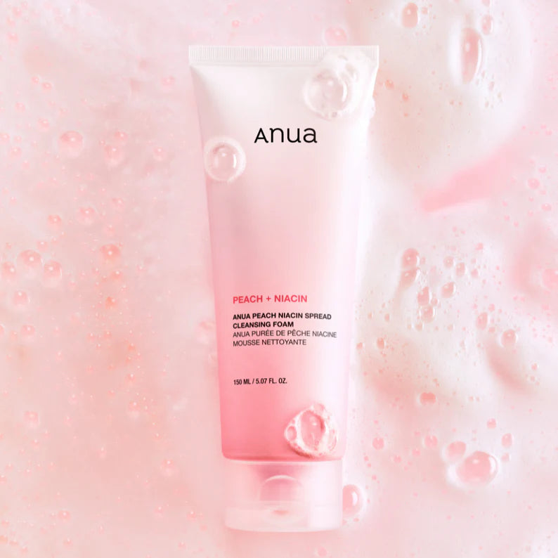 Anua Peach Niacin spread cleansing foam