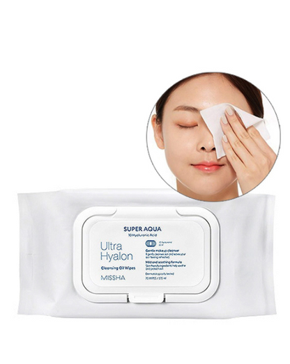 Super Aqua 10 hyaluronic Acid cleansing oil wipes 30 wipes