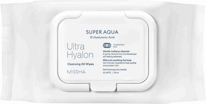 Super Aqua 10 hyaluronic Acid cleansing oil wipes 30 wipes
