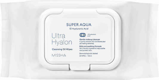 Super Aqua 10 hyaluronic Acid cleansing oil wipes 30 wipes